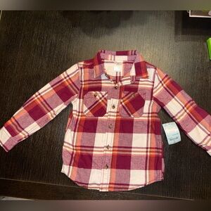 Okie Dokie Plaid Kids Shirt - Red and Pink